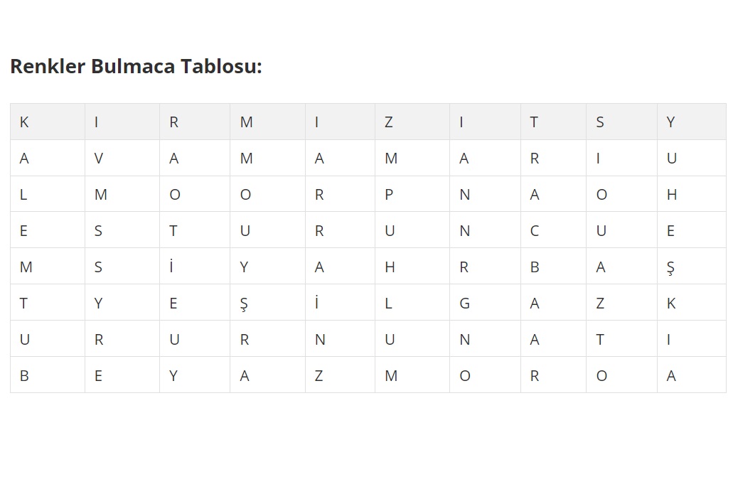 Çocuklar için Renkler Bulmaca & Bilmece Oyunu